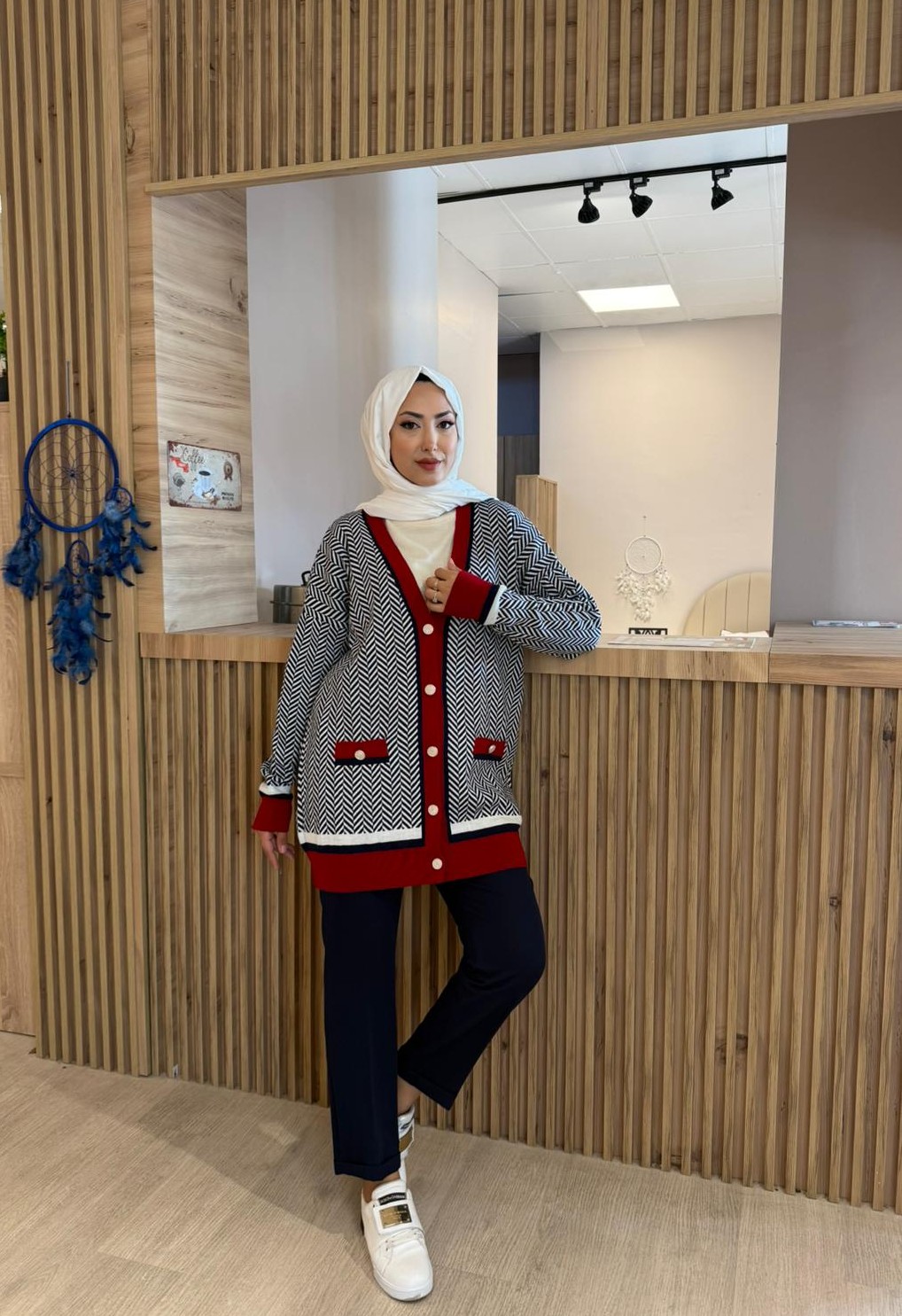 NOQTA 7009 TRİKO HIRKA KIRMIZI